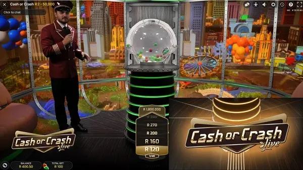 Instructions to play Cash or Crash to join the TV game at the house 188bet